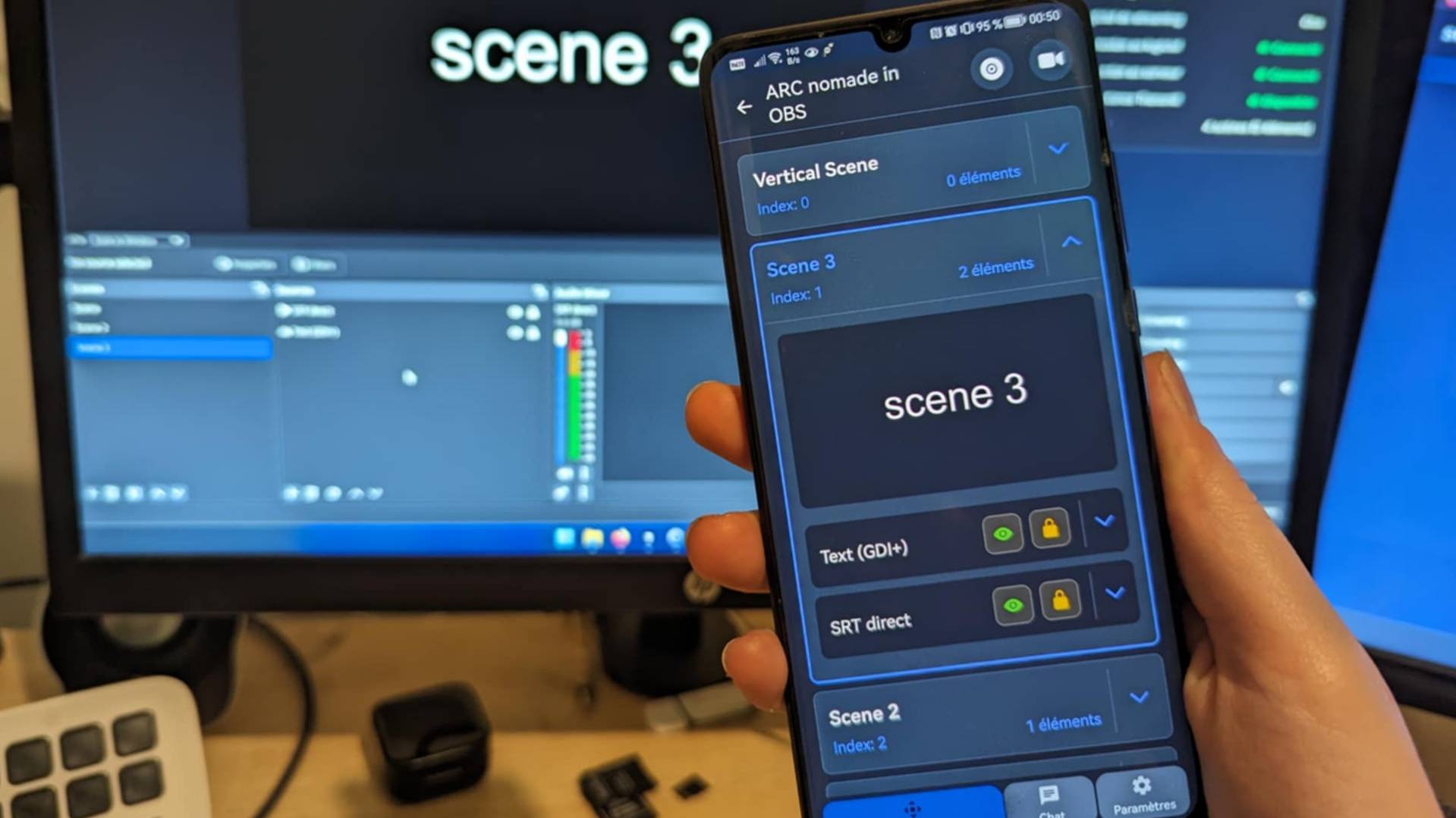 StreamRemote en action avec OBS