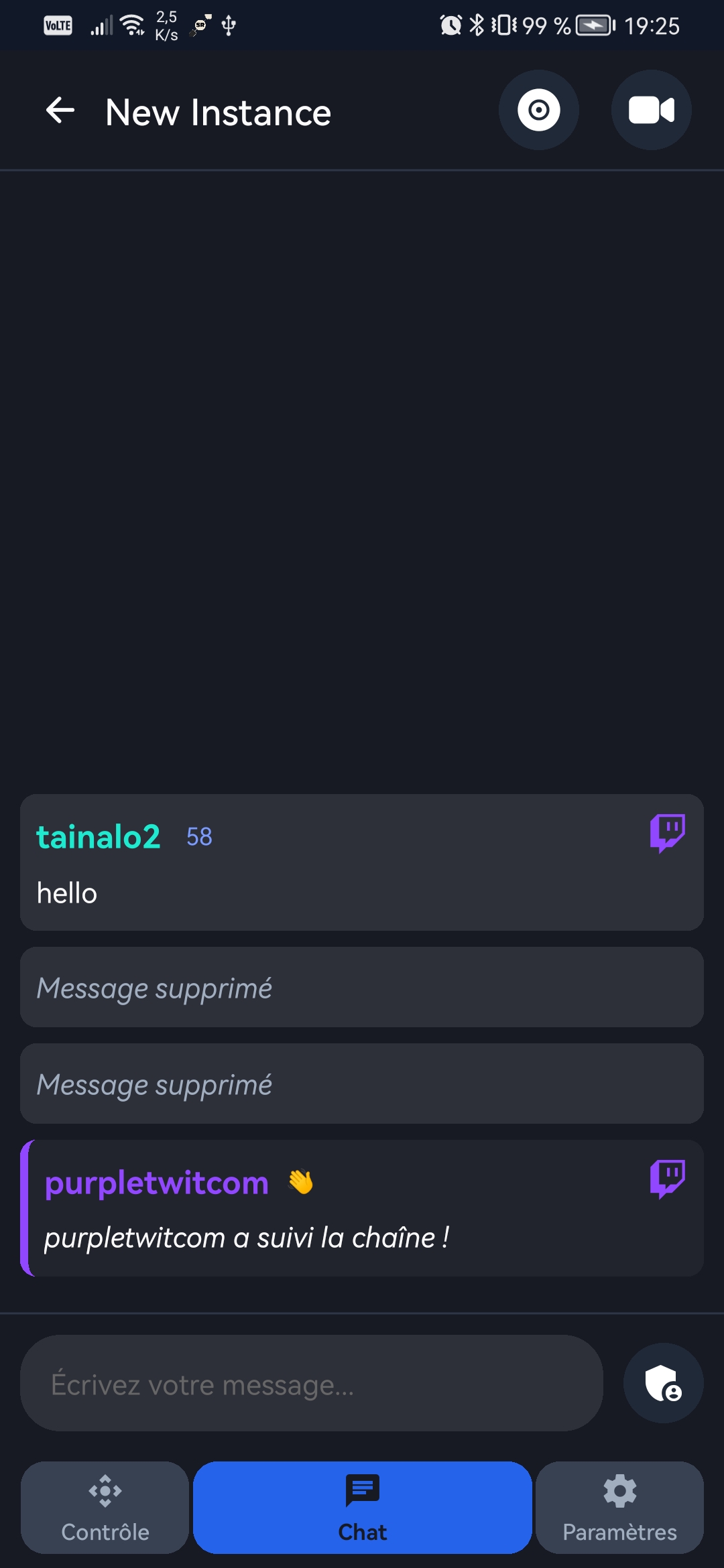 Interface de chat Twitch StreamRemote